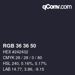 Color code: RGB 36 36 50 | qconv.com