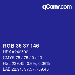 Color code: RGB 36 37 146 | qconv.com