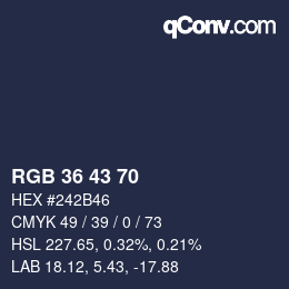 カラーコード: RGB 36 43 70 | qconv.com