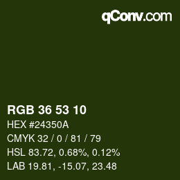 颜色代码: RGB 36 53 10 | qconv.com