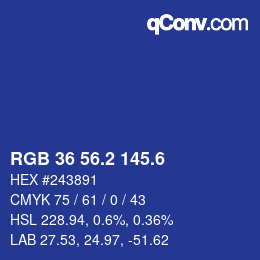 カラーコード: RGB 36 56.2 145.6 | qconv.com