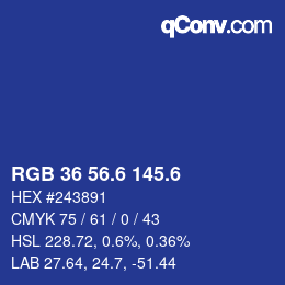 カラーコード: RGB 36 56.6 145.6 | qconv.com