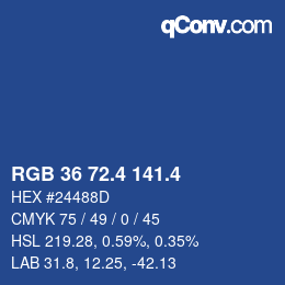 カラーコード: RGB 36 72.4 141.4 | qconv.com