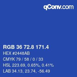 カラーコード: RGB 36 72.8 171.4 | qconv.com