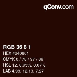 Color code: RGB 36 8 1 | qconv.com