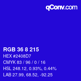 Color code: RGB 36 8 215 | qconv.com