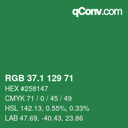 カラーコード: RGB 37.1 129 71 | qconv.com