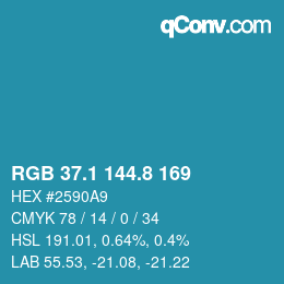 Color code: RGB 37.1 144.8 169 | qconv.com