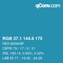 Color code: RGB 37.1 144.8 175 | qconv.com