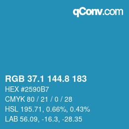 Color code: RGB 37.1 144.8 183 | qconv.com