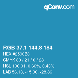 Color code: RGB 37.1 144.8 184 | qconv.com