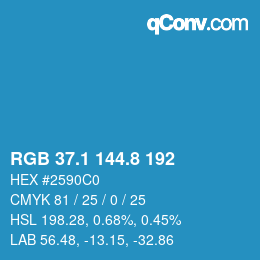Color code: RGB 37.1 144.8 192 | qconv.com