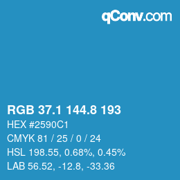Color code: RGB 37.1 144.8 193 | qconv.com