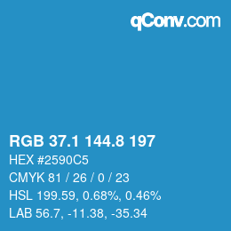 Color code: RGB 37.1 144.8 197 | qconv.com