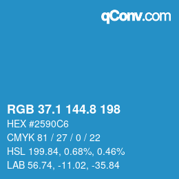 Color code: RGB 37.1 144.8 198 | qconv.com