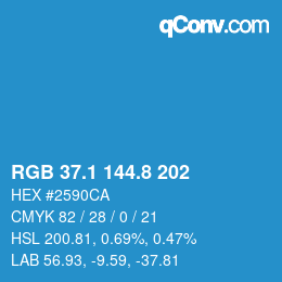 Color code: RGB 37.1 144.8 202 | qconv.com