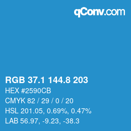 Color code: RGB 37.1 144.8 203 | qconv.com