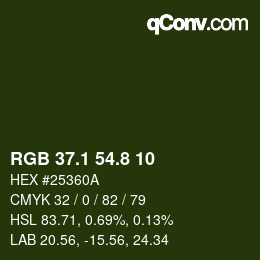 Color code: RGB 37.1 54.8 10 | qconv.com