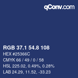 カラーコード: RGB 37.1 54.8 108 | qconv.com