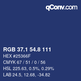 カラーコード: RGB 37.1 54.8 111 | qconv.com