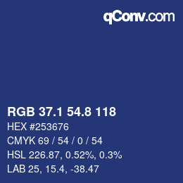 Color code: RGB 37.1 54.8 118 | qconv.com