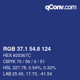 Color code: RGB 37.1 54.8 124 | qconv.com