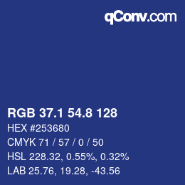 Color code: RGB 37.1 54.8 128 | qconv.com