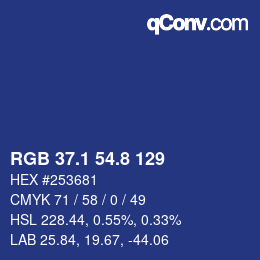 カラーコード: RGB 37.1 54.8 129 | qconv.com