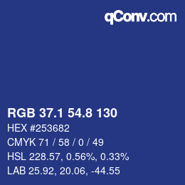 Color code: RGB 37.1 54.8 130 | qconv.com