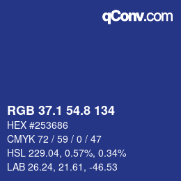 Color code: RGB 37.1 54.8 134 | qconv.com