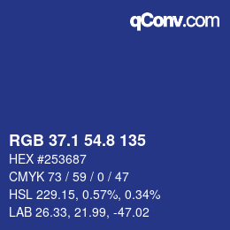 Color code: RGB 37.1 54.8 135 | qconv.com