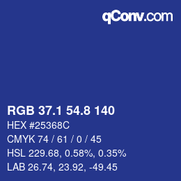 カラーコード: RGB 37.1 54.8 140 | qconv.com