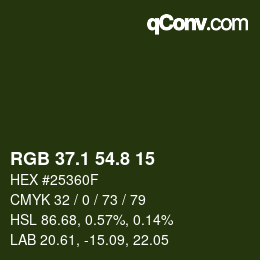 Color code: RGB 37.1 54.8 15 | qconv.com