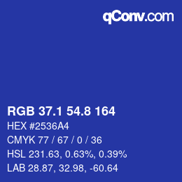 カラーコード: RGB 37.1 54.8 164 | qconv.com