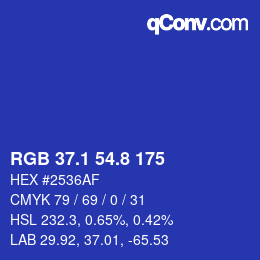 カラーコード: RGB 37.1 54.8 175 | qconv.com