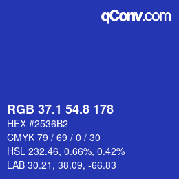 カラーコード: RGB 37.1 54.8 178 | qconv.com