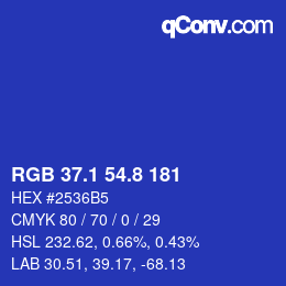 カラーコード: RGB 37.1 54.8 181 | qconv.com