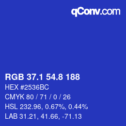 カラーコード: RGB 37.1 54.8 188 | qconv.com