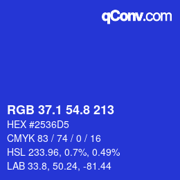 カラーコード: RGB 37.1 54.8 213 | qconv.com