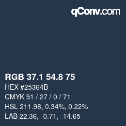 Color code: RGB 37.1 54.8 75 | qconv.com