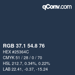 Color code: RGB 37.1 54.8 76 | qconv.com