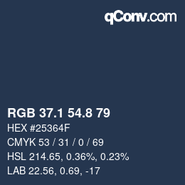 Color code: RGB 37.1 54.8 79 | qconv.com