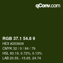 カラーコード: RGB 37.1 54.8 9 | qconv.com
