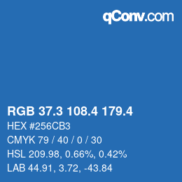 カラーコード: RGB 37.3 108.4 179.4 | qconv.com