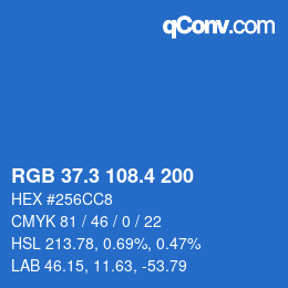 カラーコード: RGB 37.3 108.4 200 | qconv.com
