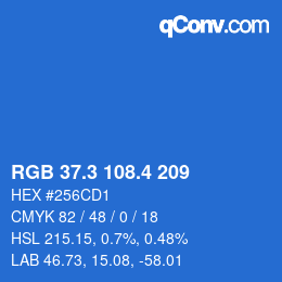 カラーコード: RGB 37.3 108.4 209 | qconv.com