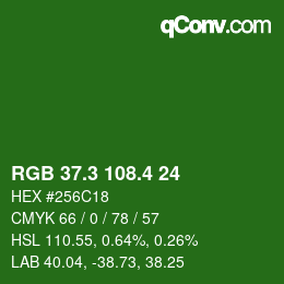 カラーコード: RGB 37.3 108.4 24 | qconv.com
