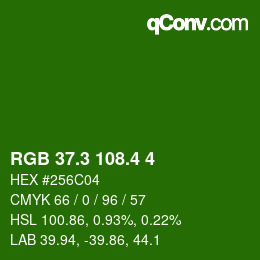 カラーコード: RGB 37.3 108.4 4 | qconv.com