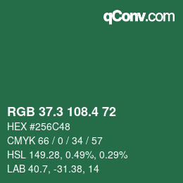 カラーコード: RGB 37.3 108.4 72 | qconv.com