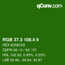 カラーコード: RGB 37.3 108.4 9 | qconv.com